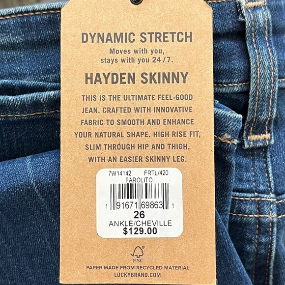 Lucky Brand Hayden Skinny Ankle Denim 2/26 NWT - Picture 7 of 12